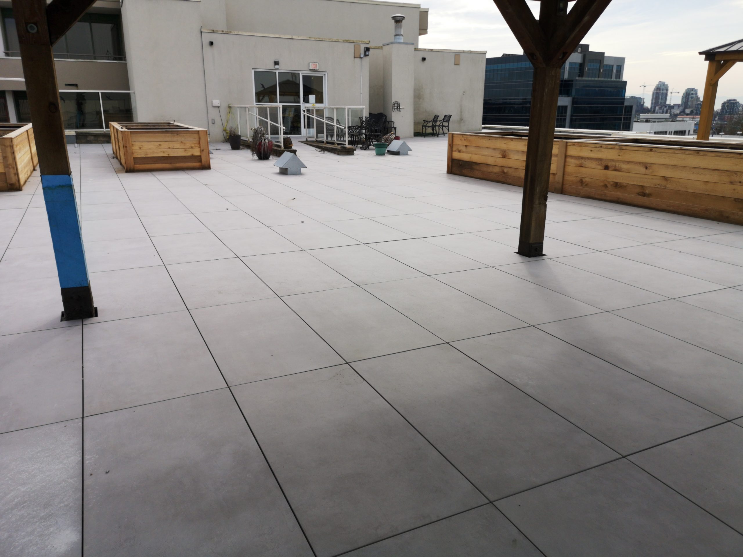 Porcelain Pedestal Pavers Used For Rooftop Terrace Victoria BC